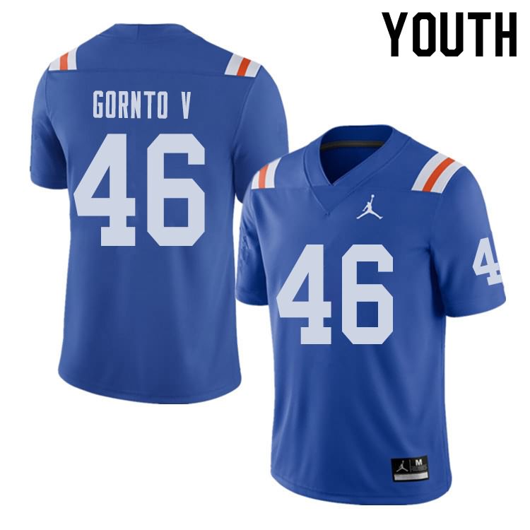 NCAA Florida Gators Harry Gornto V Youth #46 Jordan Brand Alternate Royal Throwback Stitched Authentic College Football Jersey NJB7464MC